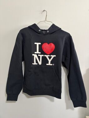 Fruit of the Loom Black Hooded Sweatshirt with White Logo Print